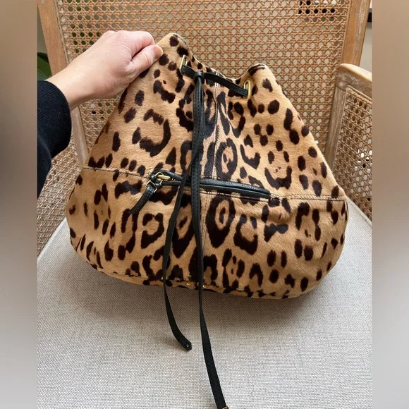 Jerome Dreyfuss Leopard Alain Haircalf Hobo Bag - Picture 4 of 16
